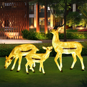 Statue da Parco Grandi con Illuminazione LED, Animali in Fibra di Vetro Luminosi, Cervo, Granchio, Cavalluccio Marino Illuminato per Decorazione - Product Image 5