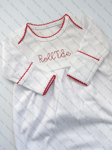 Camicia da Notte Monogrammata per Neonati Unisex con Bordo Picot, Abito da Notte per Bambini 100% Cotone, Outfit per il Ritorno a Casa - Product Image 4