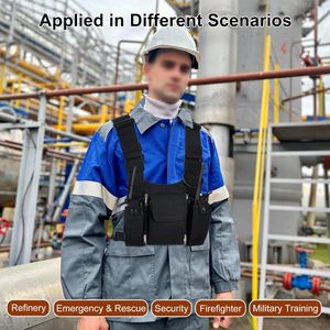 ネオプレン無線機チェストハーネスフロントパックポーチホルスタータクティカルベストバッグリグジッパー開閉防水双方向無線機 - Product Image 6