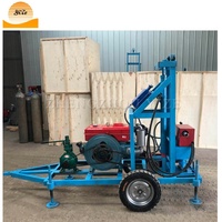 Petit foreuse de puits diesel portable montée sur tracteur, machine de forage de puits d'eau de 100 mètres