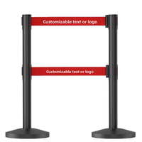 Barrière de contrôle de foule robuste en acier inoxydable sur mesure, poteau de guidage rétractable à double sangle, IP67, directement de l'usine