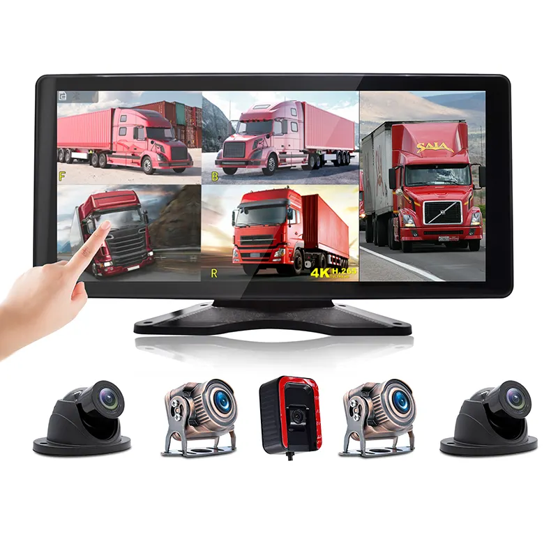 Wholesale 5 CH 10.36 " 2.5 D Touch Screen 720P AHD 360 Degree Surround DMS RV Security Camera System