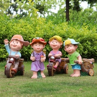 Ornements de pots de fleurs pour enfants en plein air, sculptures de personnages de dessins animés en fibre de verre faites à la main, personnalisables, pour le jardin du campus