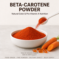 Hete Aanbieding Voedingsmiddelkwaliteit Natuurlijk Beta Caroteen Poeder 1% 10% Kleurstof Beta-caroteen voor Dranken, Sappen, Siropen en Zuivelproducten
