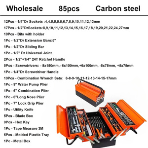 Wholesale Car Repairing 85pcs Hand Socket <b>Security</b> Household Case Wrench Set Mechanical Metal Box 85-piece Metal Tool - Product Image 2