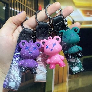 Venta al por mayor 3D lindo oso de peluche PVC llavero resina fresco Pequeño Oso bolsa colgantes Carto - Product Image 5