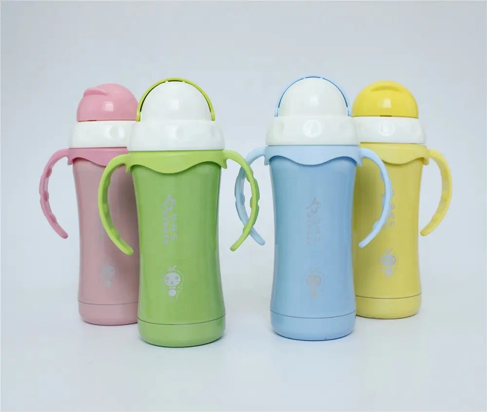 BPA LIBERO personalizzata in acciaio inox coibentato bambini bottiglie di acqua bottiglia di bambino con capezzolo di silicone