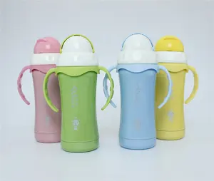 BPA मुक्त कस्टम स्टेनलेस स्टील अछूता बच्चों को पानी की बोतलें बच्चे को बोतल के साथ सिलिकॉन निपल