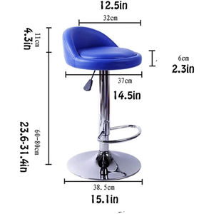 2025 chaises de bar modernes bon marché personnalisées chaises longues de bar chaise haute en métal rembourrage en polyuréthane réglable repose-pieds chromé tabouret de bar - Product Image 5