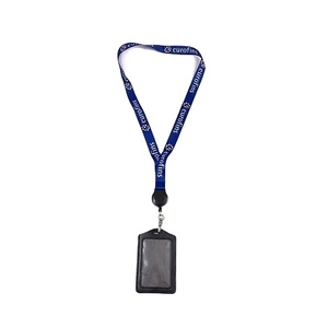 Custom Person Name Business Plastic <b>Id</b> Card <b>Holder</b> With Neck Strap Nylon Rpet Lanyard - Product Image 1