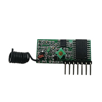 Módulo Receptor Inalámbrico de 5V 433MHz con Decodificador IC PT2272 2274, Función de Temperatura, Frecuencias de 315MHz y 433.92MHz