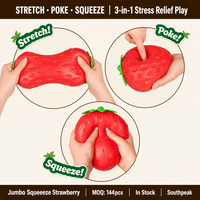 Southpeak Jumbo Realistisch Aardbei Squishy Speelgoed Langzaam Terugverende Sensorische Stressverlichting Groot Fruit Speelgoed voor ADHD Angst Cadeau