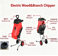 Broyeur de jardin électrique VORAN 45L, 2500W, pour la broyage des branches et du bois, idéal pour les jardins de villas