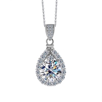 Collier en argent sterling S925 avec pendentif goutte d'eau en moissanite, collier haut de gamme, élégant et polyvalent, fabriqué par MUSHAN Jewelry Factory
