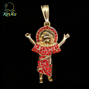 Pendentif en or plaqué Vierge Jésus Saint et pierre en zircon 3D Bijoux <span class=keywords><strong>Divine</strong></span> Miséricorde - Product Image 5