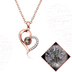 Collar Te Amo con Proyección en 100 Idiomas, Colgante de Corazón para Mamá, Esposa, Novia, Regalo para el Día de la Madre, Boda, Cumpleaños - Product Image 2