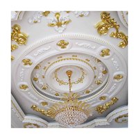 Rosace de plafond artistique de haute qualité en polyuréthane imperméable pour la conception d'hôtels de luxe pour les intérieurs de chambre à coucher et de salon