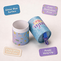 Tube en papier personnalisé avec motif de dessin animé mignon, emballage portable avec crochet, pour papeterie pour enfants, bonbons, cadeaux, boîte en papier