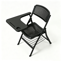 Chaise de formation pliable avec tablette d'écriture, chaise de conférence empilable à structure métallique pour salle de réunion d'hôtel
