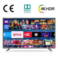 Téléviseur intelligent 4K ultra-plat 55 pouces 2026, directement de l'usine, avec cadre fin, UHD LED, Android 15 et télécommande vocale pour hôtel, bureau et domicile