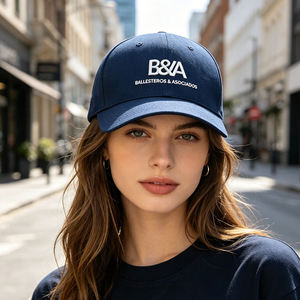 Casquettes promotionnelles d'entreprise à faible MOQ, OEM ODM, avec logo personnalisé, bleu marine et noir, brodées, pour vêtements de travail, structurées 6 panneaux - Product Image 4