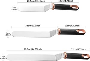 Spatule rectangulaire en acier inoxydable, outil de décoration de gâteaux, racloir, lisseur, couteau à glaçage pour crème au beurre, glaçage, pâtisserie - Product Image 4