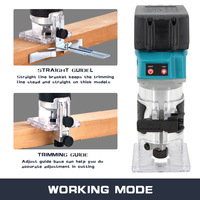 Mesin pangkas Router kayu Drywall, alat listrik Lithium tanpa kabel kelas industri & Diy dengan daya baterai