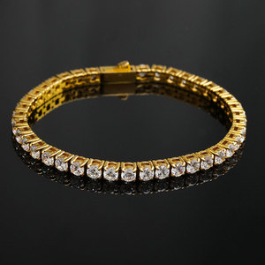 Pulsera y brazalete de moda de acero inoxidable 316L resistente al agua y al deslustre, chapado en oro de 14K y 18K, pulsera tipo tenis para mujer - Product Image 1