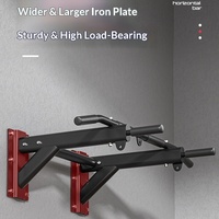 Barra de Dominadas para Uso Doméstico, Montada en Pared, con Barras Individuales o Dobles, Soporte para Saco de Arena, Equipo de Fitness, Modelo 15116