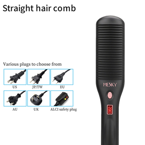 Lisseur de cheveux professionnel rapide et soyeux, fer à lisser électrique pour hommes, <span class=keywords><strong>brosse</strong></span> <span class=keywords><strong>chauffante</strong></span> pour cheveux naturels - Product Image 3