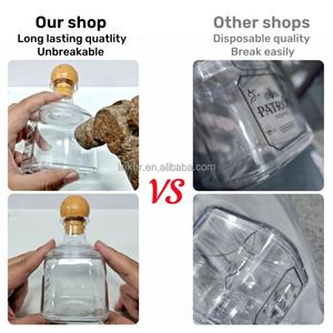 Mini Botella de <span class=keywords><strong>Tequila</strong></span> <span class=keywords><strong>Azul</strong></span> Patrón, Vasos Irrompibles de Policarbonato, Pajitas, Aptos para Lavavajillas, Ecológicos, Desechables, 375 ml, Platillos para Té - Product Image 4