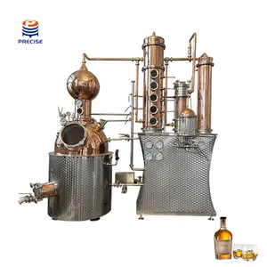 Equipamento de destilação de uísque em cobre 1000L, equipamento de aço inoxidável para destilaria de vodka gin, destilador ainda