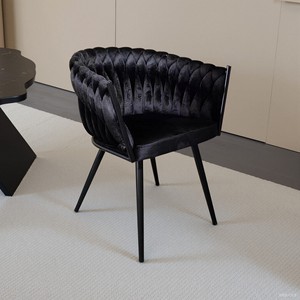 <span class=keywords><strong>Sillas</strong></span> de <span class=keywords><strong>comedor</strong></span> tejidas de <span class=keywords><strong>tela</strong></span> tapizada de terciopelo moderno <span class=keywords><strong>para</strong></span> sala de estar, <span class=keywords><strong>sillas</strong></span> de oficina <span class=keywords><strong>en</strong></span> casa con mechones de lujo de ocio - Product Image 4