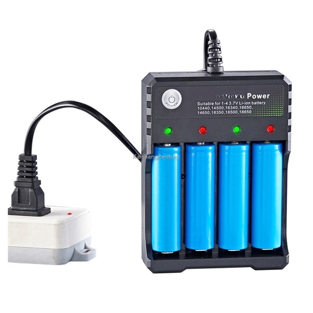 18650 Battery Charger Black 1 2 4 Slots AC 110V 220V Dual For 18650 Charging 3.7V Rechargeable Lithium Battery Charger