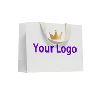 Tas Kado Kertas Ivory Putih Custom Logo untuk Pakaian, Sepatu, Perhiasan, Jam Tangan, Bulu, Kaus Kaki, Serbaguna, Dapat Didaur Ulang