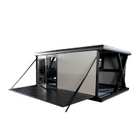 Tente de toit rigide de luxe à levage électrique télécommandé, construction en aluminium, conception étanche pour matelas d'extérieur