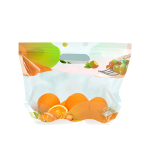 Fruits and Vegetables <b>Packaging</b> <b>Bags</b> Plastic Clear Eco Poly <b>Bags</b> With Vent Holes Custom Zipper <b>Bags</b> With Logo - Product Image 3