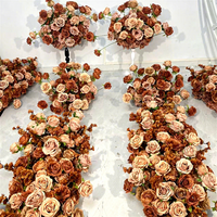 FL-164 Composition florale en boule de fleurs aux couleurs d'automne, marron, pour centres de table de mariage et événements