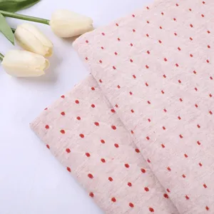 Bebek pijama polyester jakar için fabrika doğrudan organik pamuklu kumaş jakarlı örgü