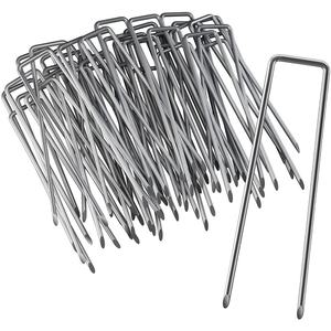 Heavy Duty Galvanized Steel U-Shaped Ground Nails Rust-Resistant Landscape Staples for Weed Barrier <b>Garden</b> Farm Use - Product Image 1