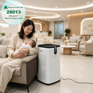 Máquina de Iones de Oxígeno Negativos con Pantalla Digital, Control Táctil, Control Inteligente por Aplicación, Humidificación para 400-500 Metros Cuadrados - Product Image 1