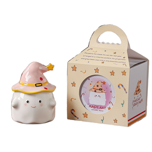 Taza de Café de Cerámica con Diseño de Sombrero de Fantasma Mágico Moderno, Regalo de Halloween y Cumpleaños para Niños, Reutilizable, Apta para Microondas y Lavavajillas - Product Image 1