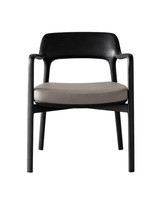 Chaise de salle à manger en bois massif sur mesure, coussin en cuir rétro, design européen moderne pour la maison, le bureau, l'hôtel, la villa - Écologique et durable