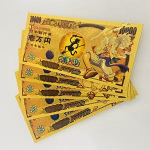 بطاقة تذكارية يابانية أنمي كيندن لوفي قابلة للجمع، مجموعة أوراق نقدية تذكارية مطلية بالذهب عيار 24 قيراط بقيمة 10,000 ين ياباني - Product Image 2