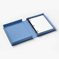 Luxus Leinen Hardcover Fotoalbum 3 Ring Binder Couch tisch Buch mit Goldfolie Lily Muster Hochzeit Memory Book Geschenk box Blau