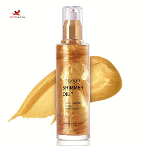 RTS Bulk Mixed Order Private Label Custom Highlighter Makeup Bronzer Skin Glow Body Glitter Liquid Body Shimmer Oil - Product Image 2