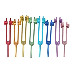 Color Coded Chakra Weighted Tuning Fork Set of 8 for sound Healing