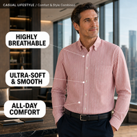Chemise décontractée d'été personnalisée pour homme, à carreaux, manches longues, 100 % coton, rose, vert menthe, à double poche à rabat, col boutonné