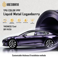 KING MARTIN Film de protection de peinture sans DMF, autocollants pour carrosserie automobile, adaptés aux voitures, couleur métal liquide Loganberry, TPU, PPF