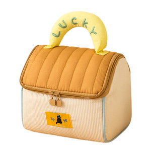 Cute Lucky House Shaped Makeup Bag Padded Quilted Cosmetic Bag With Handle Large Capacity Travel <b>Toiletry</b> <b>Storage</b> Pouch - Product Image 2